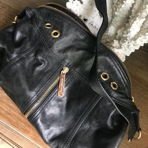 Michael Kors black leather shoulder bag